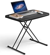 MAKE CHANGES Folding Table 30 Inch - Small Desk Adjustable Height TV Tray for Laptop, Couch, Camp...