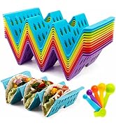 Aofure Taco Holders Set of 12, Taco Bar Serving Set for a Party, Large Taco Trays, Taco Holder St...