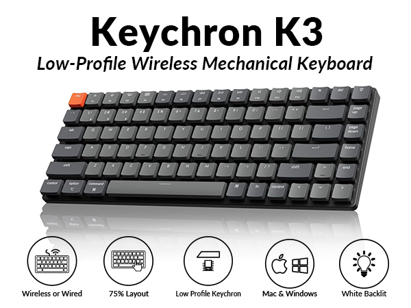 Keychron K3 Ultra-slim Wireless Mechanical Keyboard (Version 2)