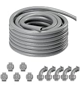 VEVOR 1/2-Inch (100FT) Flexible Electrical Conduit, PVC Liquid-Tight Conduit Non-Metallic with 5 ...