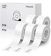 MakeID L1 E1 Q1 Label Maker Tape Refills, 5-Roll 16mm x 4m (0.63" x 13') Continuous Consumables T...