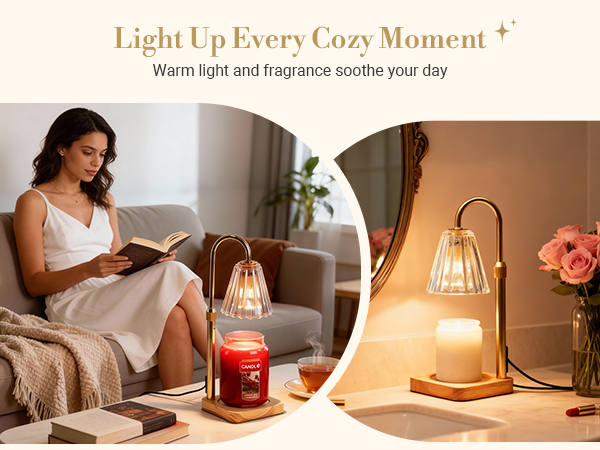marycele candle warmer lamp with timer - perfect for bedroom &amp; bathroom