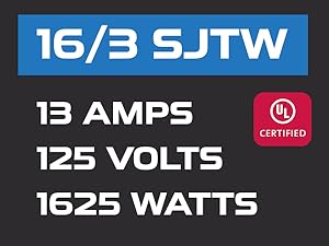 Black Extension Cord with 3 Electrical Power Outlets