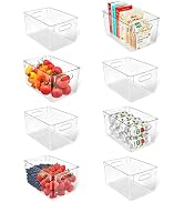 Lifemaster Multi-purpose Refrigerator Bins - 8 pieces Large Capacity Stackable Fridge Bin Organiz...