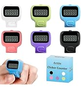 Amble Clicker Counter, Tally Counter, 6 Pack Electronic Finger Clicker for Knitting, Crochet, Sti...