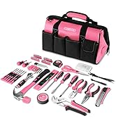 DEKOPRO Pink Tool Set, 180-Piece Pink Tool Kit for women, Home Repairing Tool Kit with Wide Mouth...