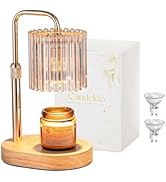 Candeldo Candle Warmer Lamp with Timer: Gold Candle Warming Lamp Height Adjustable Wax Melt Warme...