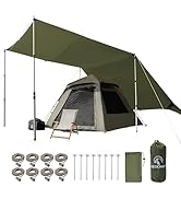 REDCAMP 10x17ft Large Waterproof Camping Tarp, Hammock Rain Fly with UV50+ Sun Protection, 8 Guy ...