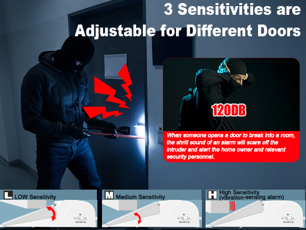 portable lock for door door alarm sensor home safety door stop alarm wedge travel lock for hotel 