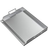 Skyflame Universal Stainless Steel Griddle Flat Top Plate with Even Heating Bracing for BBQ Charc...