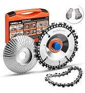 Wood Carving Disc(Replacement Chain)&amp;Grinding Wheel Shaping Disc,Anti-Kickback DoubleSaw Teeth Sh...
