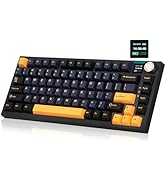 HUO JI Wireless Gaming Mechanical Keyboard,3-Modes 81 Keys, Color Screen RGB Backlit Gasket Struc...