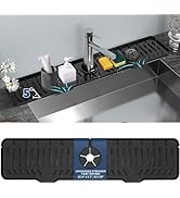 24" Splash Guard Plus Size Silicone Sink Faucet Drying Mat Handle Drip Catcher Tray Dish Sponge H...