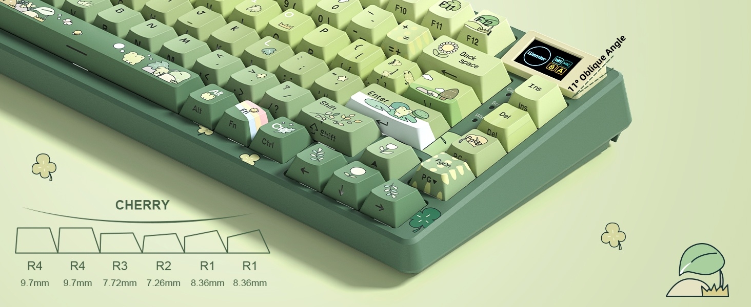 75% Percent Keyboard with Color Multimedia Display Mechanical Gaming Keyboard Cute Hot Swappable