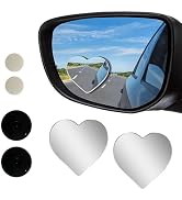 Diamall 2-Pack Heart Shaped Blind Spot Mirrors - Adjustable Wide Angle Convex Rearview Side Mirro...