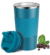thermos is a stainless steel insulated coffee tumbler with a lid and a lid.