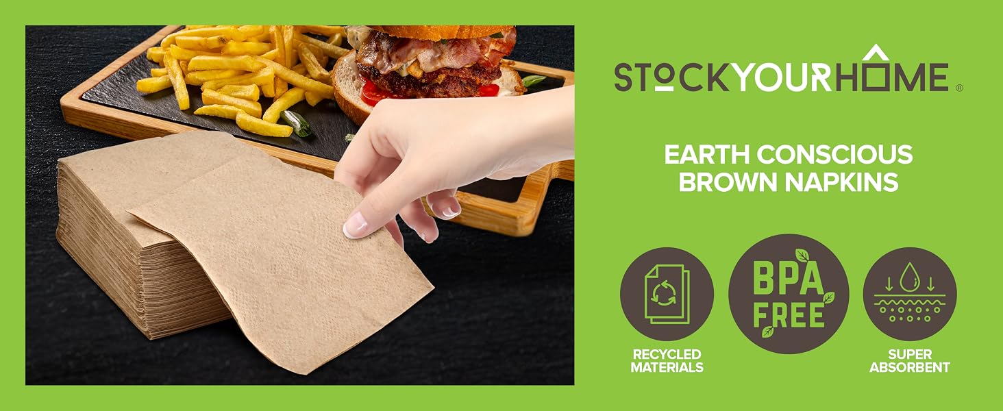 brown disposable lunch napkins