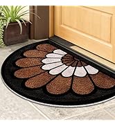 AOHMPT Semicircular Door Mat with Heavy Duty Backing, Indoor Outdoor Entrance–Non-Slip, Waterproo...