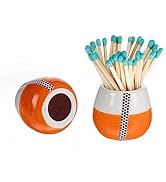 Lucklybestseller 2 Pcs Ceramic Match Holder with Striker for Decorative Match - Match Jar Caddy f...
