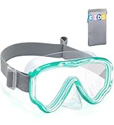 Vvinca Kids-Goggles with Nose Cover, Diving Mask Elastic Fabric Strap Anti Fog Anti Shattered Len...
