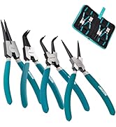 LIBRATON Snap Ring Pliers Set, 7-Inch Heavy Duty Internal/External Circlip Pliers Kit with Straig...