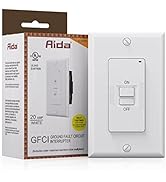 AIDA Self-Test 20 Amp Blank Face GFCI Indoor Receptacle Ground Fault Circuit Interrupter Faceless...