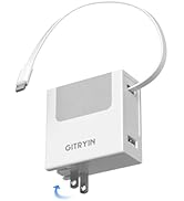 Gitryin Portable Charger Block, Retractable Wall Charger, 40W PD Fast Charging Block with 33.5in ...