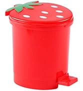 Toddmomy Strawberry Trash Can Cute Trash Can Mini Garbage can with lid countertop Trash cans for ...