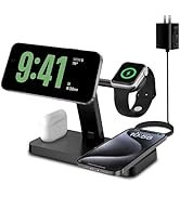 Magnetic Charging Station,PDKUAI for MagSafe 4 in 1 Fast Wireless Charger Stand for iPhone 15,14,...