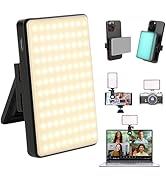 Clip-on Selfie Phone Light Video Recording – 120 Rechargeable CCT LEDs with 6 Color Filters, Pola...