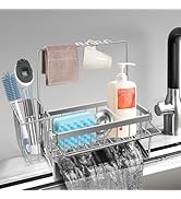Yazoni Sponge Holder for Kitchen Sink, Rustproof Kitchen Sink Organizer Countertop Holder with Hi...
