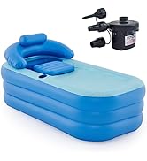 CO-Z Inflatable Adult Bath Tub, Free-Standing Blow Up Bathtub with Foldable Portable Feature for ...