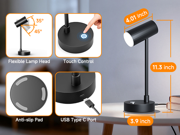 Adjustable LED Desk Lamp with Base