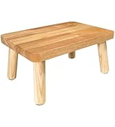 Wooden Step Stool for Adults,One Step Stool with Non-Slip Feet,Portable Bed Steps for High Beds, ...