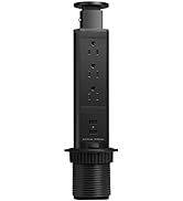 Pop Up Electrical Outlet for Countertop, Recessed Power Strip with 3 AC Outlet & 2 USB Ports,2.5"...
