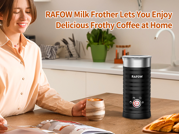 RAFOW Milk Frother Lets You Enjoy Delicious Frothy Coffee at Home