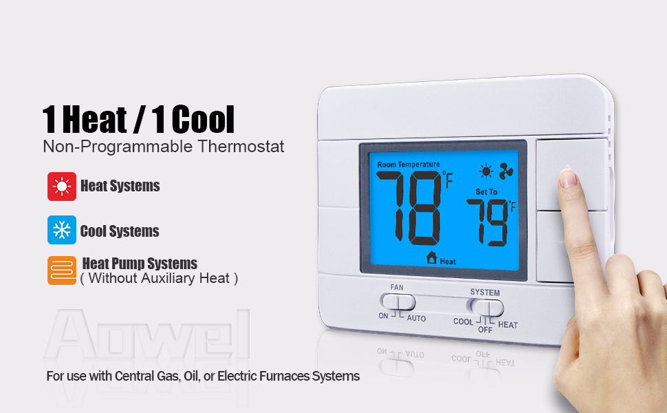 Non-Programmable Thermostats 1 Heat/ 1 Cool for Home