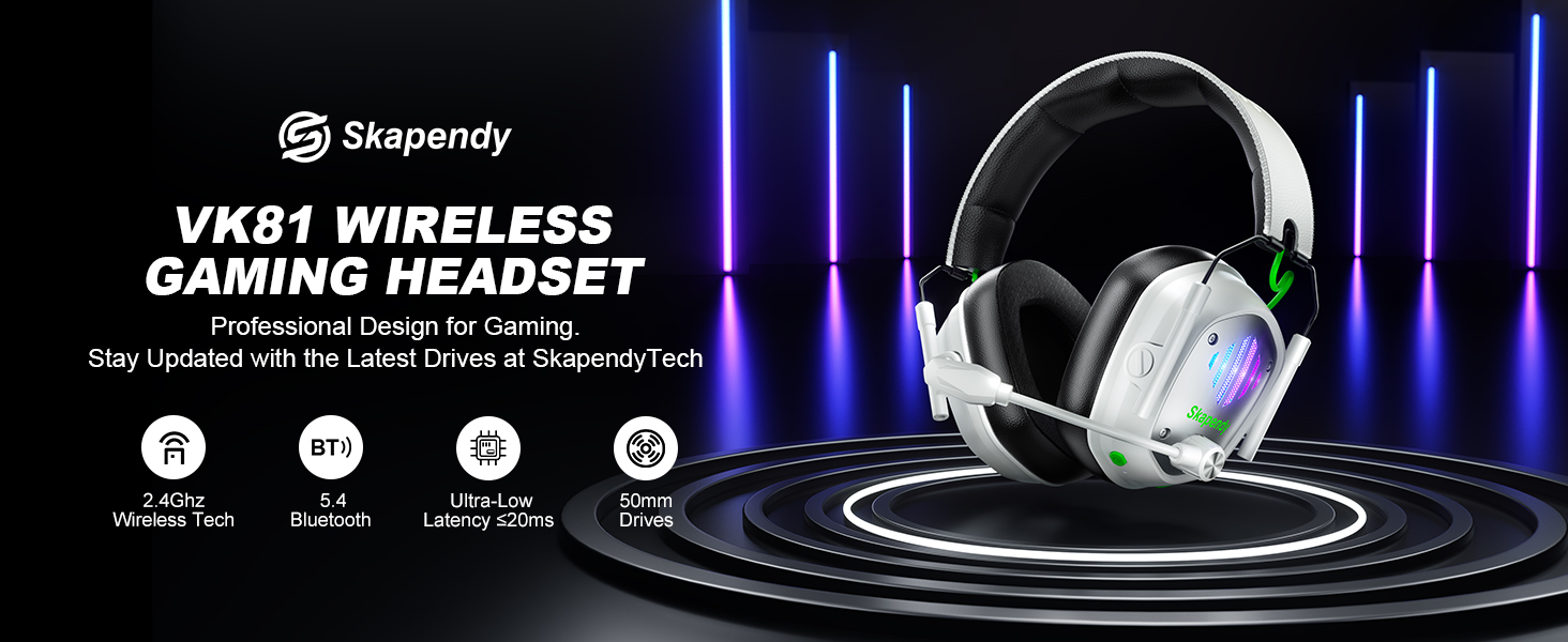SKAPENDY VK81 Wireless Gaming Headset