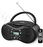 DGXWLLW Portable CD Player Boombox for Home with FM Radio, CD-R/CD-RW/MP3 CDs Playback, Remote Co...