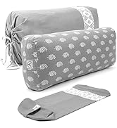 GAYO Yoga Bolster for Restorative Yoga - 100% Cotton, Includes Washable Cover and Carry Bag