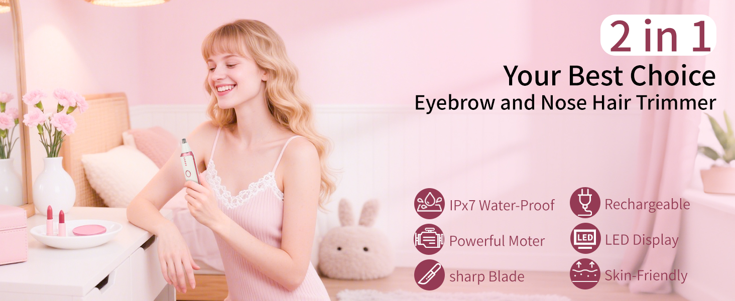 Mendaping 2025 Rechargeable Nose and Ear Hair Trimmer With LED Dispaly for Women Men