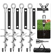 18'' Ground Anchors, Fully Welded Heavy Duty Ground Anchors Screw in Swing Set Anchors Chrome Pla...