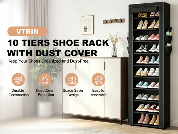 shoe rack with cover