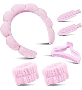 my novel things Spa Headband For Washing Face, Cute Skincare Headband and Wristband With Hair Cli...