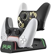 2-in-1 Fast Charging Dock for Switch Pro/PS5/Xbox Series X Controllers, Smart LED Indicator, Safe...