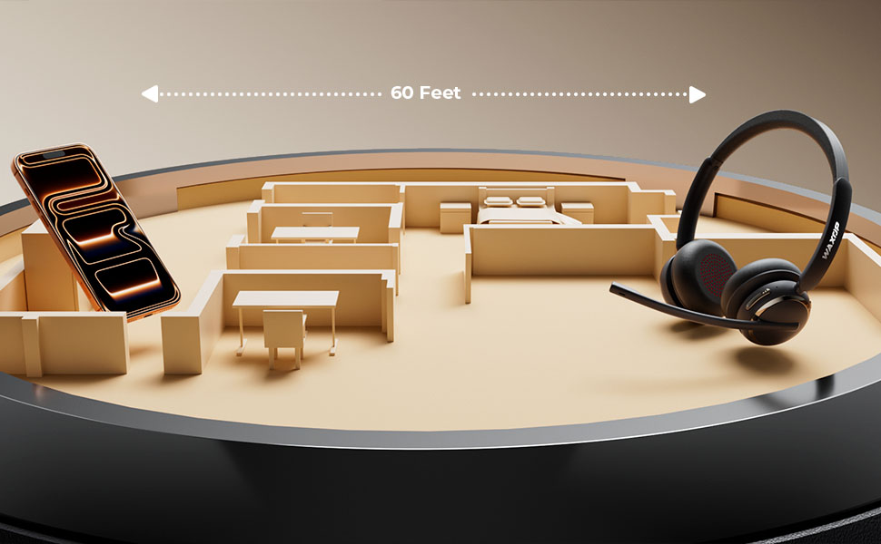 wireless headset with mic for work