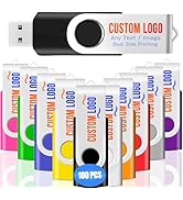 Custom USB Flash Drive 4GB 100 Pack Customized USB Thumb Drive, Customizable USB Drive Logo Print...
