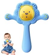 Lion Teething Toys for Babies, Soft Silicone Teether Rattle for Teething Relief 3 5 6 8 9 10 12 1...