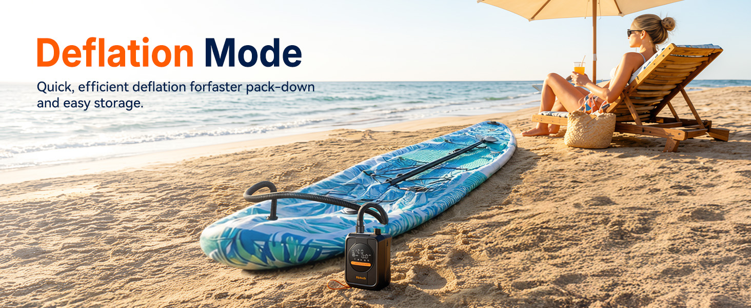 Quick, efficient deflation forfaster pack-downand easy storage.