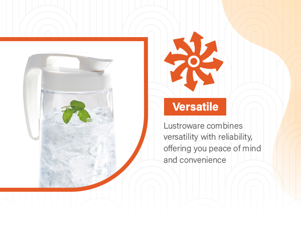 Lustroware QuickServe Airtight 2.1L Pitcher for Making Coffee, Tea and Juices, 2.1Liters, Clear
